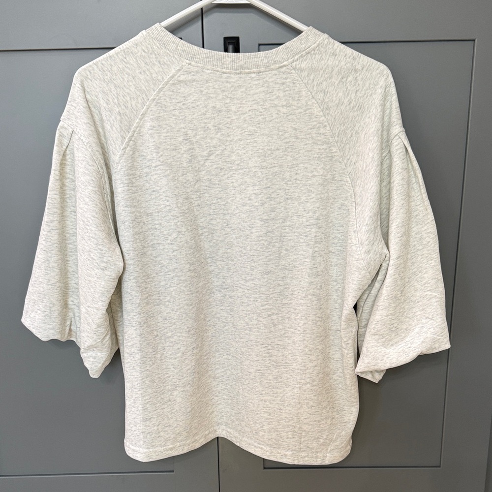 Boxy Short Sleeve Tee in Light Heather Cream - Picture 4 of 7